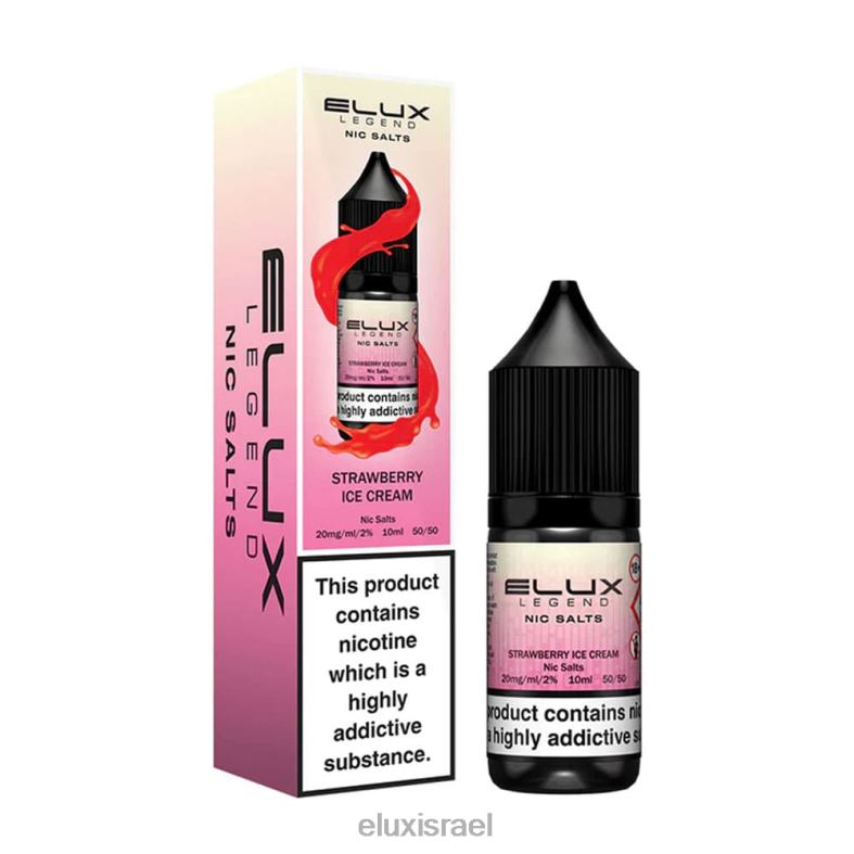 Elux Legend גלידת תות מלח ניק 10 מ"ל 6HBTR44 | Elux Vape Israel