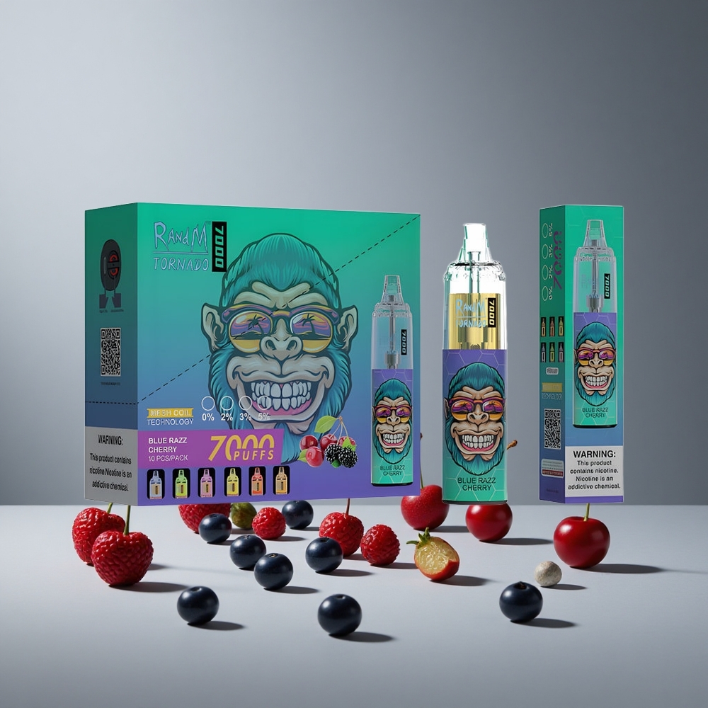 RandM Fumot Tornado 7000 פיות Blue Razz דובדבן Israel vapes