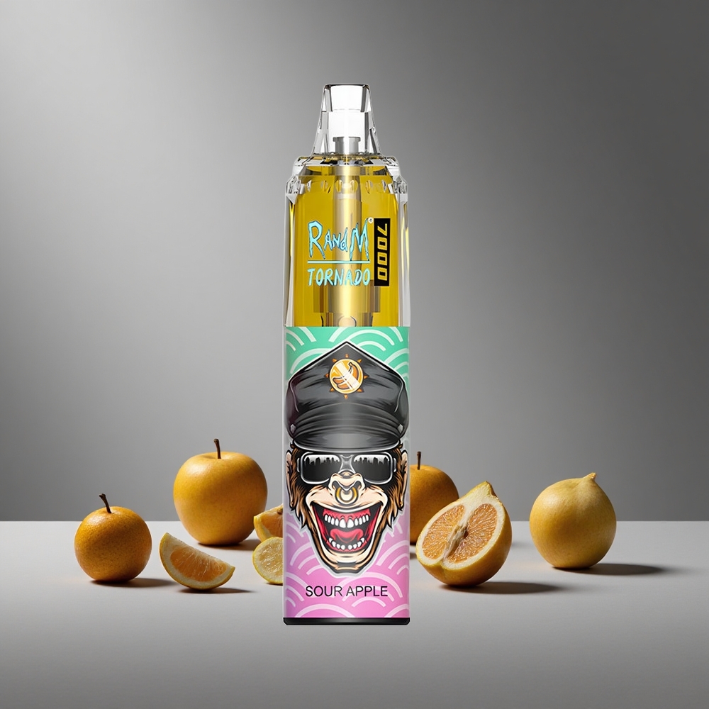 RandM Fumot Tornado 7000 נשיפות תפוח חמוץ סליל Mesh Israel vapes