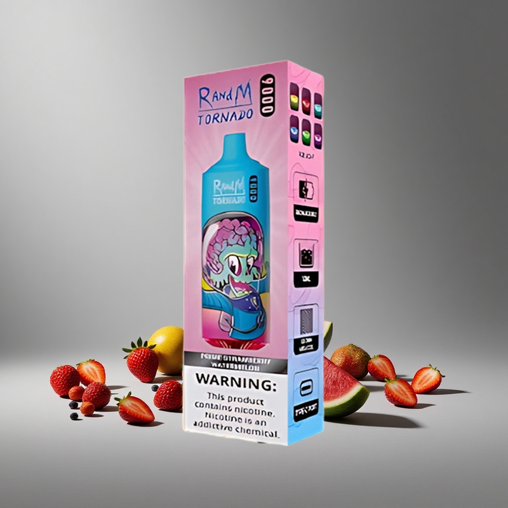 RandM Fumot Tornado 9000 Puffs תות אבטיח (Prime Strawberry Watermelon) 18 מ\"ל Israel vapes