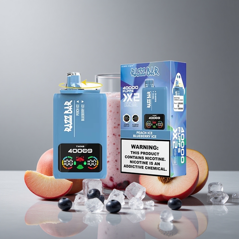 Razz Bar 40000 Puffs אפרסק קרח_אוכמנית קרח 650 Mah Israel vapes